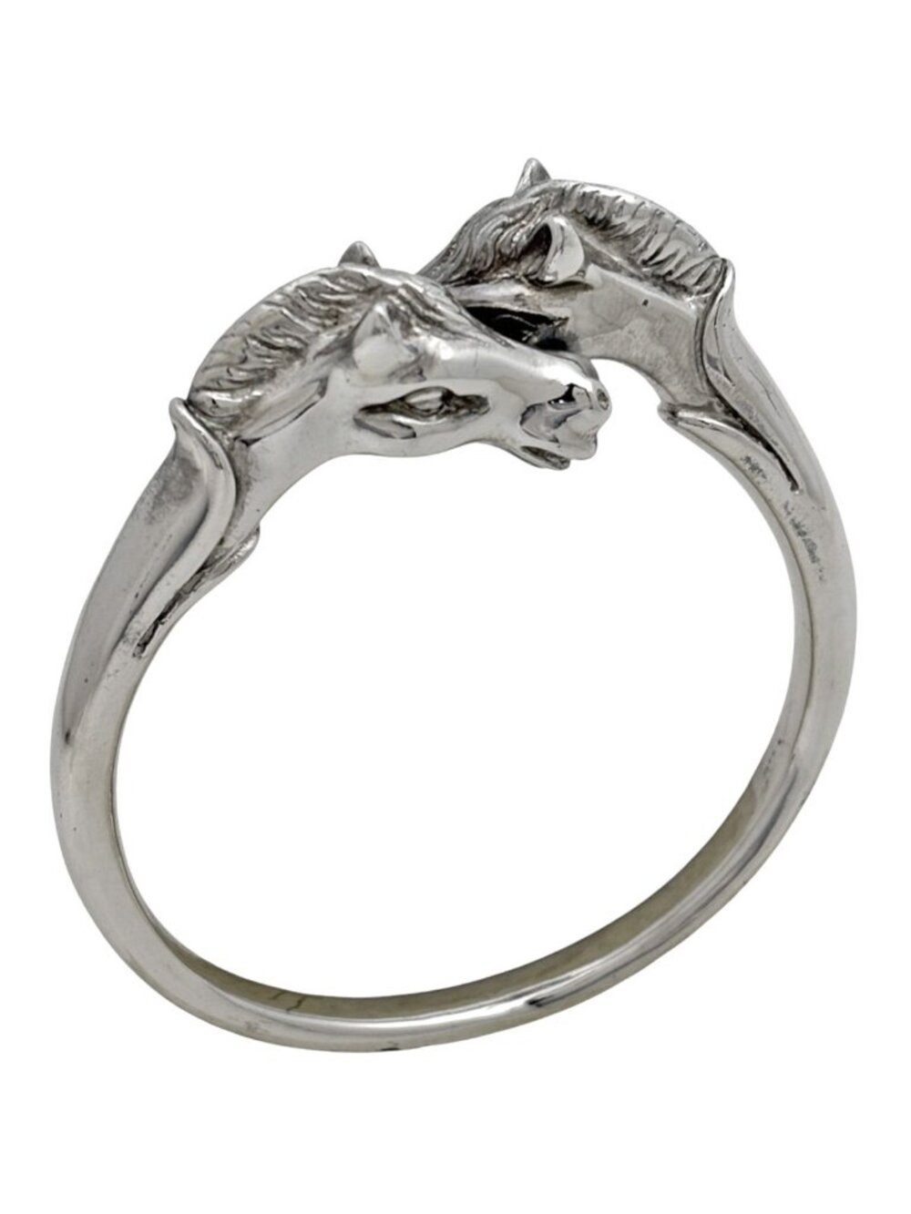 Hermes Bangle Cheval Hose Metal Silver Bracelet